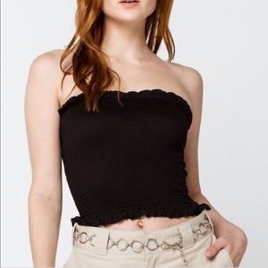 Love Streak black elastic cropped tube top size XS